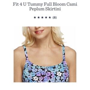 FIT 4 U Tummy Full Bloom Cami Peplum Skirtini- Size 16 - Brand New